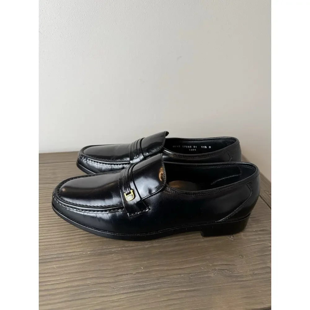 Men's Florsheim Riva Black 11.5 D Leather Slip-On 17088 01 Dress Shoes New